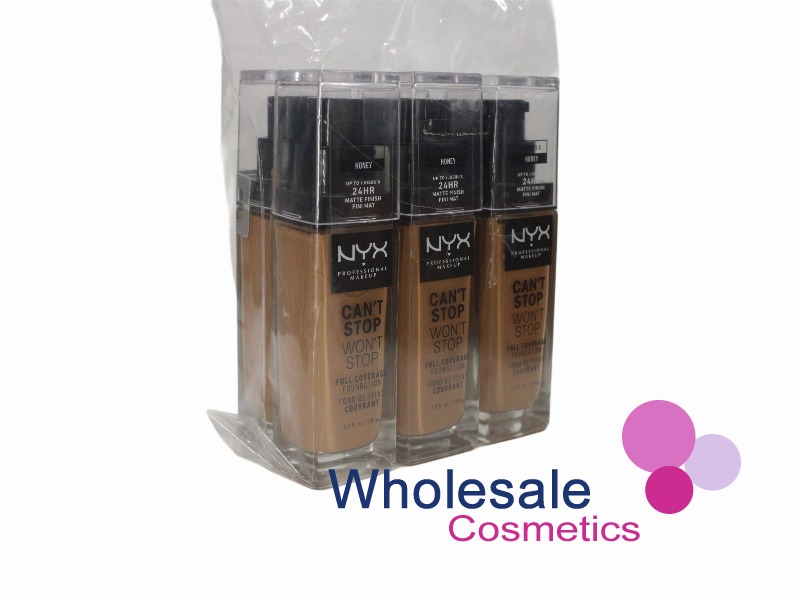 6 x NYX Professional Can't Stop Won't Stop Foundation Full Coverage - 15.8 HONEY